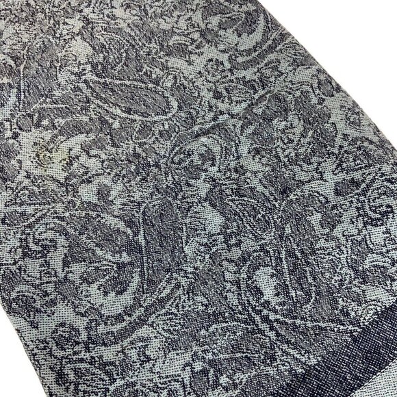 Pashmina Silk Blend Fringed Blue Paisley Scarf Shawl Wrap Soft Accessory - Picture 3 of 6